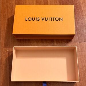 Louis Vuitton Orange Box with Black Logo and Cream Interior
